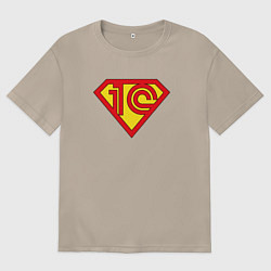 Футболка оверсайз женская Супер 1cмен, цвет: миндальный