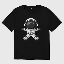 Футболка оверсайз женская Spaceman rock, цвет: черный