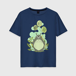 Футболка оверсайз женская Green Totoro, цвет: тёмно-синий