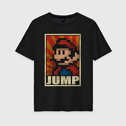 Футболка оверсайз женская Jump Mario, цвет: черный