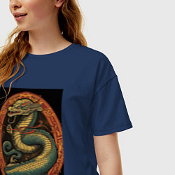 Футболка оверсайз женская Дракон Муай Тай, цвет: тёмно-синий — фото 2