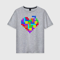 Футболка оверсайз женская Color tetris, цвет: меланж