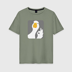 Футболка оверсайз женская Гусь-нормусь, цвет: авокадо