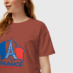 Футболка оверсайз женская France, цвет: кирпичный — фото 2