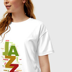 Футболка оверсайз женская Джазовые стили в цвете, цвет: белый — фото 2