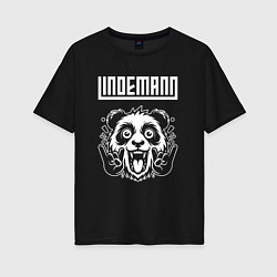 Футболка оверсайз женская Lindemann rock panda, цвет: черный