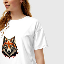 Футболка оверсайз женская Логотип благородного лиса, цвет: белый — фото 2