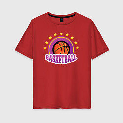 Футболка оверсайз женская Basket stars, цвет: красный
