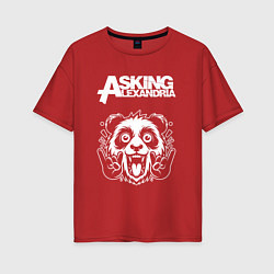 Женская футболка оверсайз Asking Alexandria rock panda