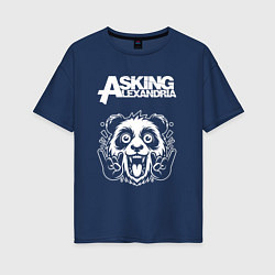 Женская футболка оверсайз Asking Alexandria rock panda