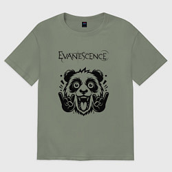 Футболка оверсайз женская Evanescence - rock panda, цвет: авокадо