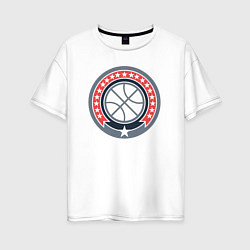Футболка оверсайз женская Stars basketball, цвет: белый