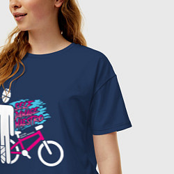 Футболка оверсайз женская Sports mechanics Bicyclist, цвет: тёмно-синий — фото 2
