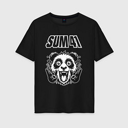 Женская футболка оверсайз Sum41 rock panda