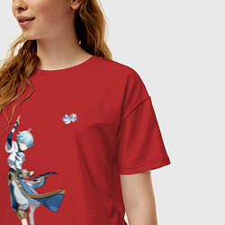 Футболка оверсайз женская Чун Юнь из Геншин Импакт, цвет: красный — фото 2