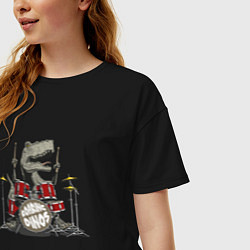 Футболка оверсайз женская Ревущие динозавры, цвет: черный — фото 2