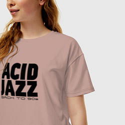 Футболка оверсайз женская Acid jazz in black, цвет: пыльно-розовый — фото 2