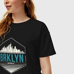 Футболка оверсайз женская Brooklyn city, цвет: черный — фото 2