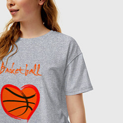 Футболка оверсайз женская Basket love, цвет: меланж — фото 2