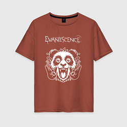 Футболка оверсайз женская Evanescence rock panda, цвет: кирпичный