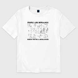Футболка оверсайз женская People are strange, цвет: белый