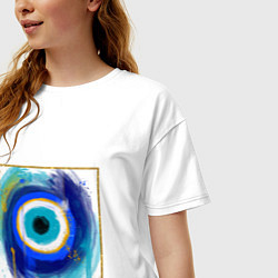 Футболка оверсайз женская На удачу, цвет: белый — фото 2