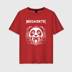 Женская футболка оверсайз Megadeth rock panda