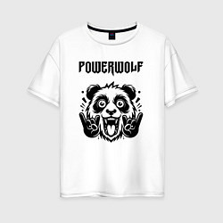 Футболка оверсайз женская Powerwolf - rock panda, цвет: белый