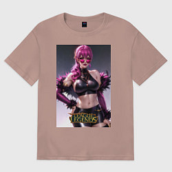 Футболка оверсайз женская Akali Kda League Of Legends, цвет: пыльно-розовый
