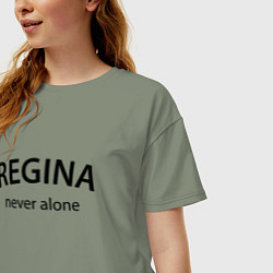 Футболка оверсайз женская Regina never alone - motto, цвет: авокадо — фото 2