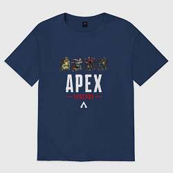 Футболка оверсайз женская Апекс легенд - все герои, цвет: тёмно-синий
