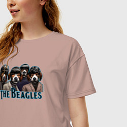 Футболка оверсайз женская Beatles beagles, цвет: пыльно-розовый — фото 2