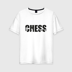 Футболка оверсайз женская Chess арт, цвет: белый