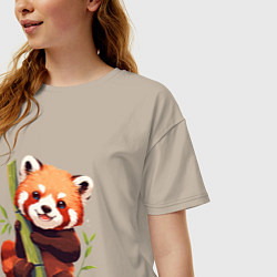 Футболка оверсайз женская The Red Panda, цвет: миндальный — фото 2