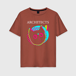 Футболка оверсайз женская Architects rock star cat, цвет: кирпичный