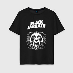 Футболка оверсайз женская Black Sabbath rock panda, цвет: черный