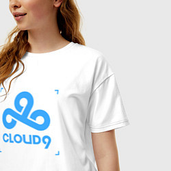 Футболка оверсайз женская Cloud9 - tecnic blue, цвет: белый — фото 2