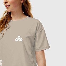 Футболка оверсайз женская Cloud9 - white logo, цвет: миндальный — фото 2