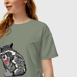 Футболка оверсайз женская Raccoon, цвет: авокадо — фото 2