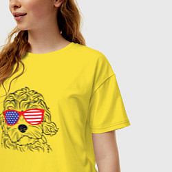 Футболка оверсайз женская USA dog, цвет: желтый — фото 2