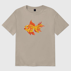 Футболка оверсайз женская Golden fish, цвет: миндальный