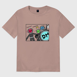 Футболка оверсайз женская Content Warning моя команда, цвет: пыльно-розовый