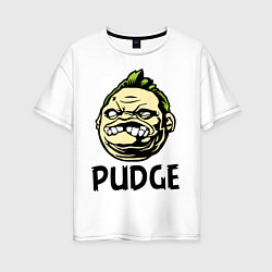 Футболка оверсайз женская Pudge Face, цвет: белый