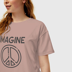 Футболка оверсайз женская Peace imagine, цвет: пыльно-розовый — фото 2