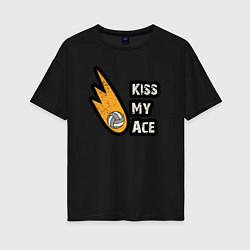 Женская футболка оверсайз Kiss my ace volleyball