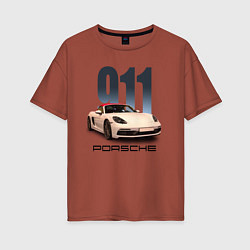 Женская футболка оверсайз Немецкий спортивный автомобиль Порше 911