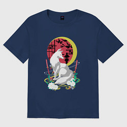 Футболка оверсайз женская Лунная Инари, цвет: тёмно-синий