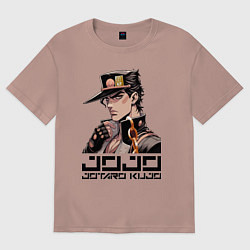 Футболка оверсайз женская Jotaro Kujo - Jojo ai art, цвет: пыльно-розовый