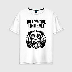 Женская футболка оверсайз Hollywood Undead - rock panda