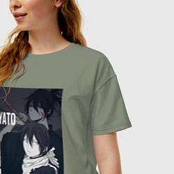 Футболка оверсайз женская Бездомный бог Ято, цвет: авокадо — фото 2